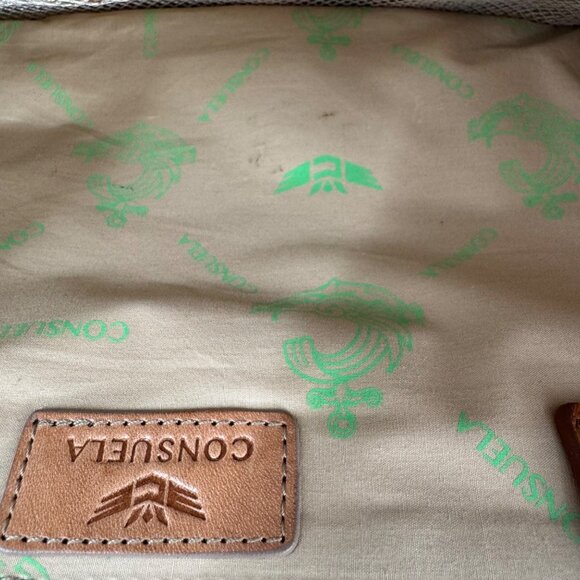 Consuela Wine Candy Crush Slim Quilted Patent Leather Shoulder Bag With Tan Acce - Picture 9 of 16